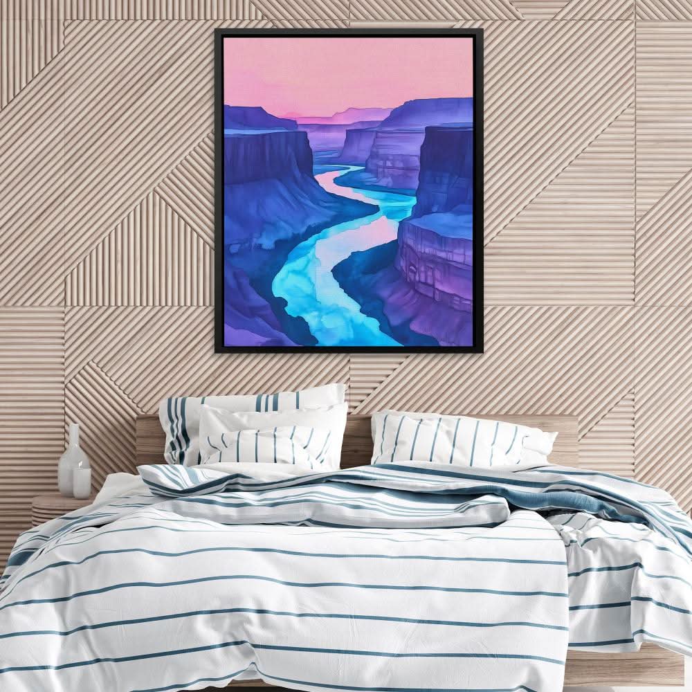 Lavender Canyon Glow - Wall Art in Black Frame