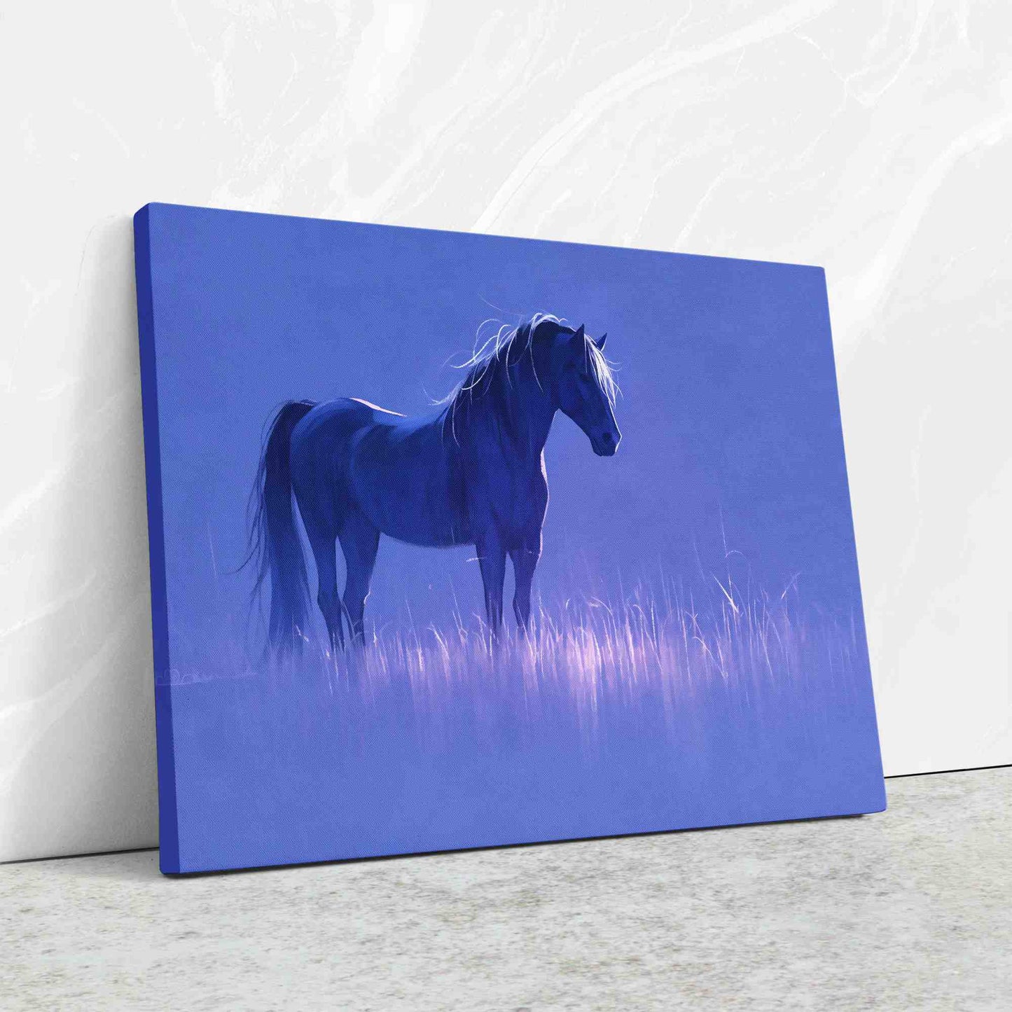 Lavender Horse - Farm Wall Art in Black Frame