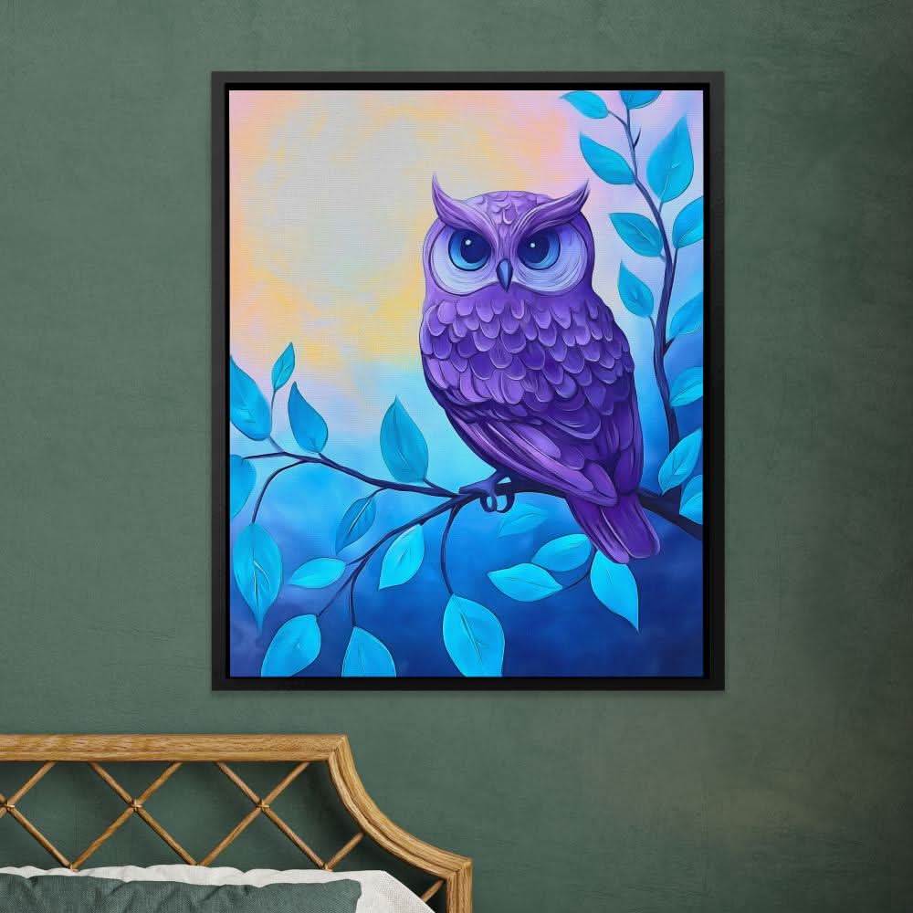 Lavender Watcher - Oversized Animals Canvas Wall Art