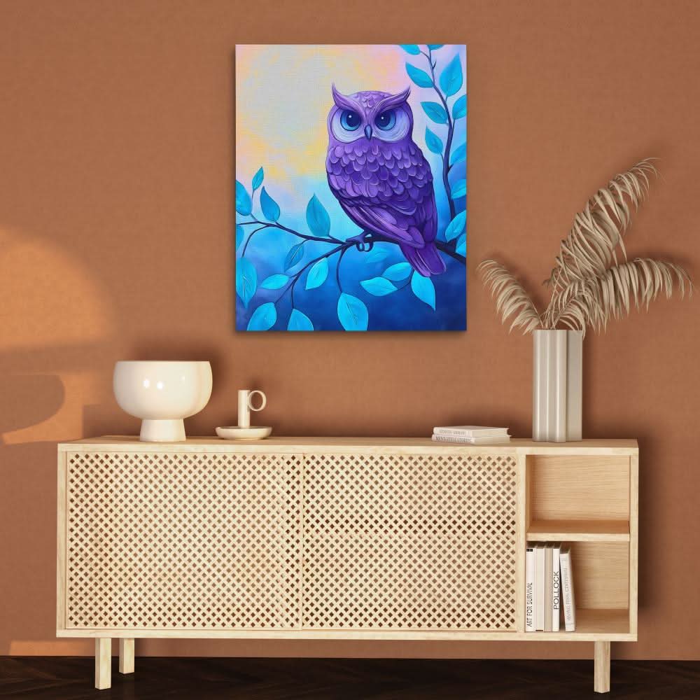 Lavender Watcher - Wall Art in Black Frame
