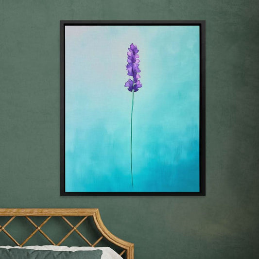 Lavender Whisper - Minimalist Wall Art in Black Frame