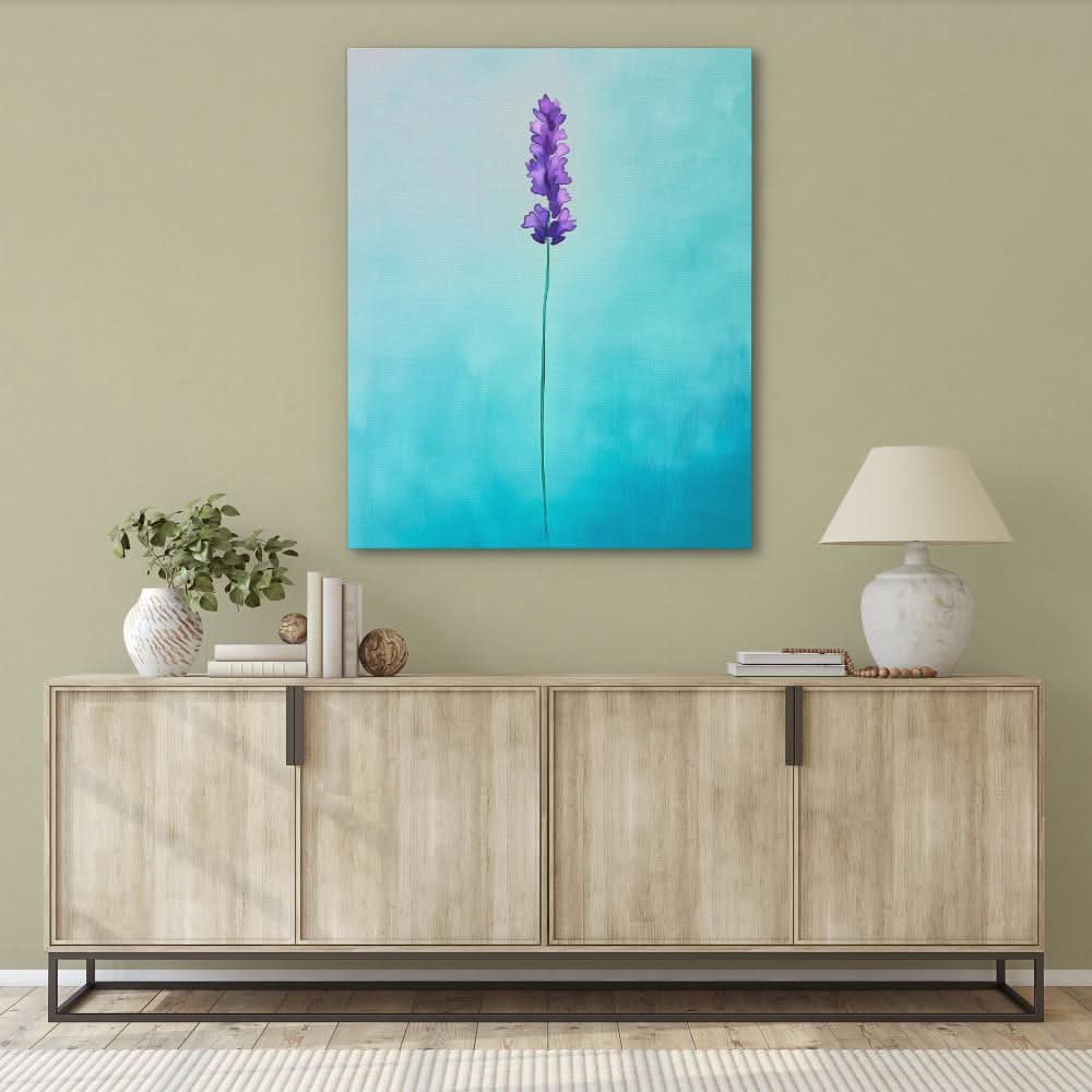 Lavender Whisper - Minimalist Blue Canvas Wall Art