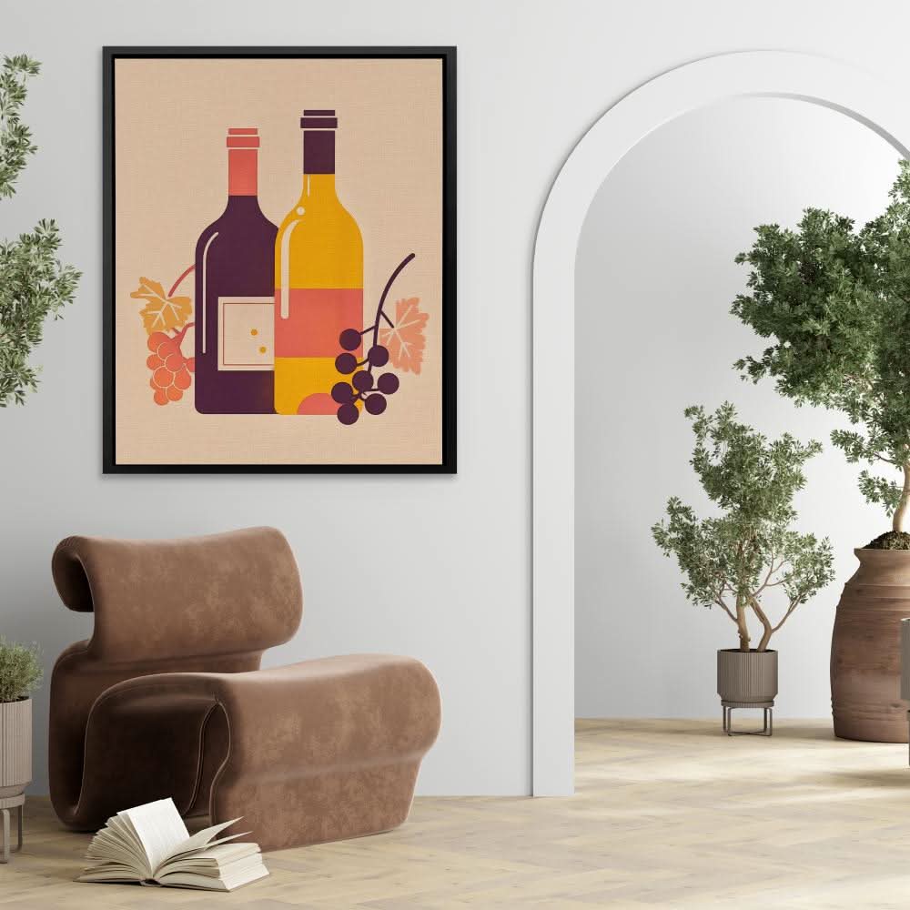 Lavish Elixir - Wine Wall Art in Black Frame