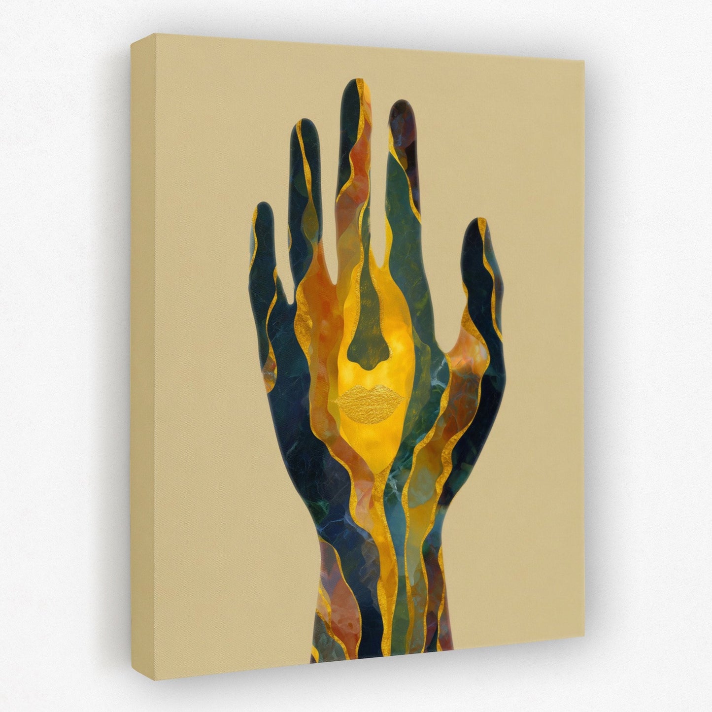 Layered Palm Illumination - Luxury Wall Art