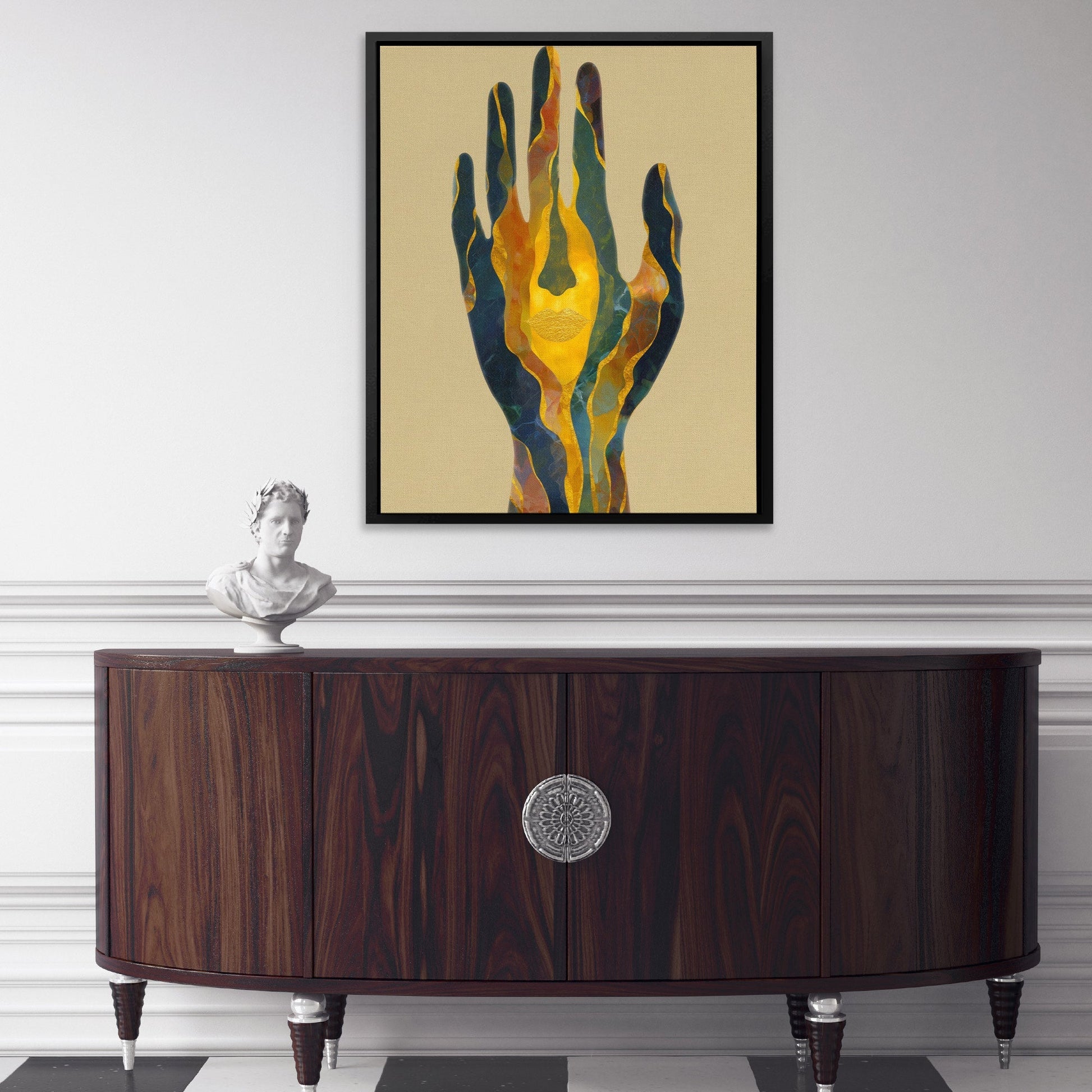 Layered Palm Illumination - Luxury Wall Art