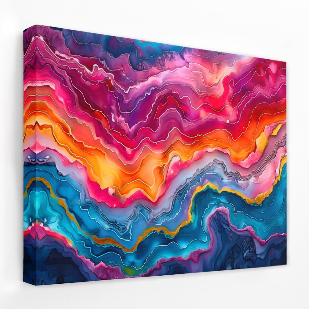 Layers of Vibrancy - Fuchsia Canvas Wall Art