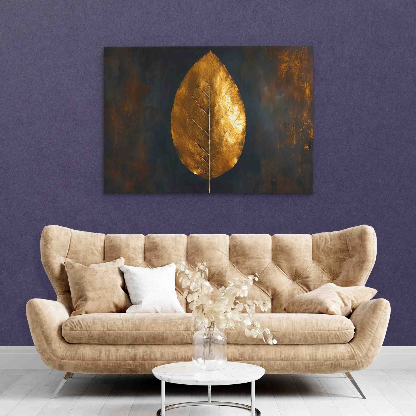 Leaf of Gold - Black and Gold Wall Art