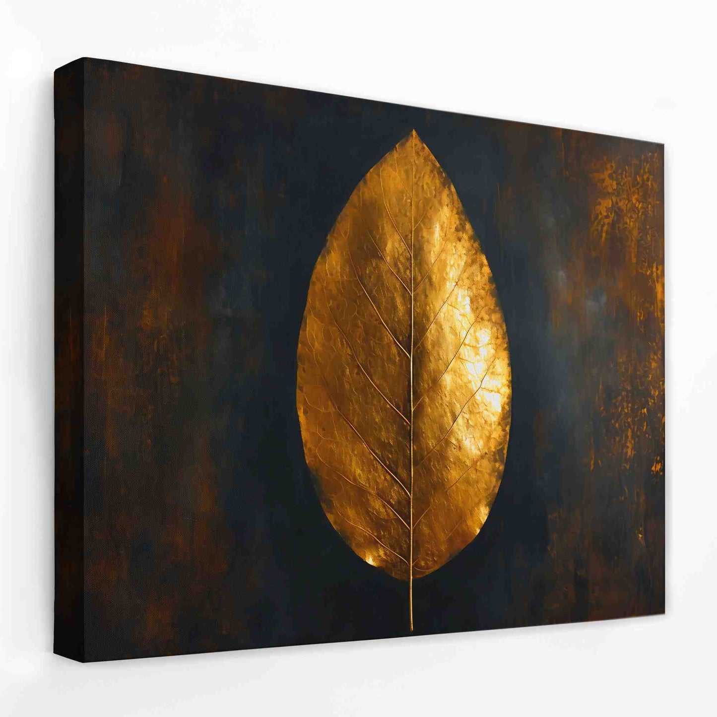 Leaf of Gold - Leaf Canvas Wall Art