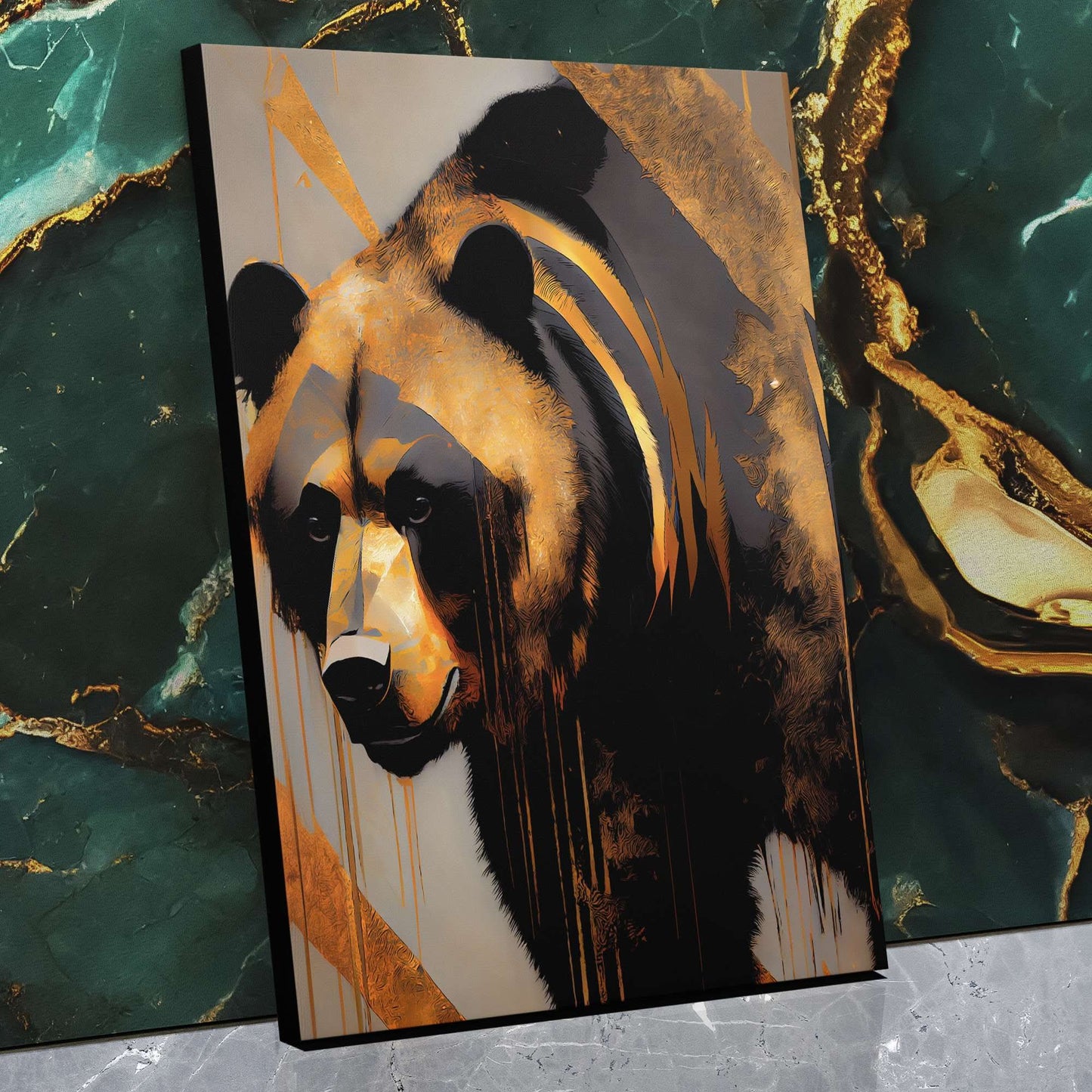 Leaning Brown Bear - Animals Art for Office