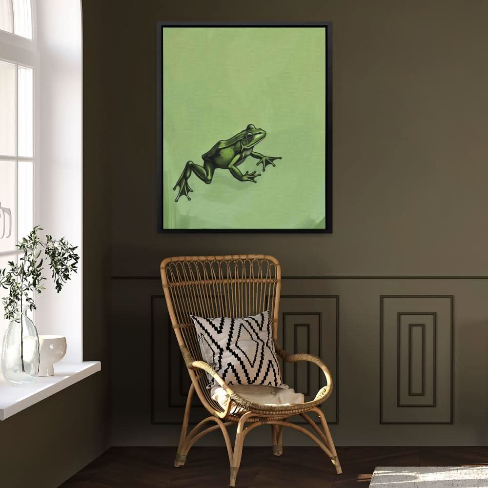 Leap of Faith - Minimalist Wall Art in Black Frame