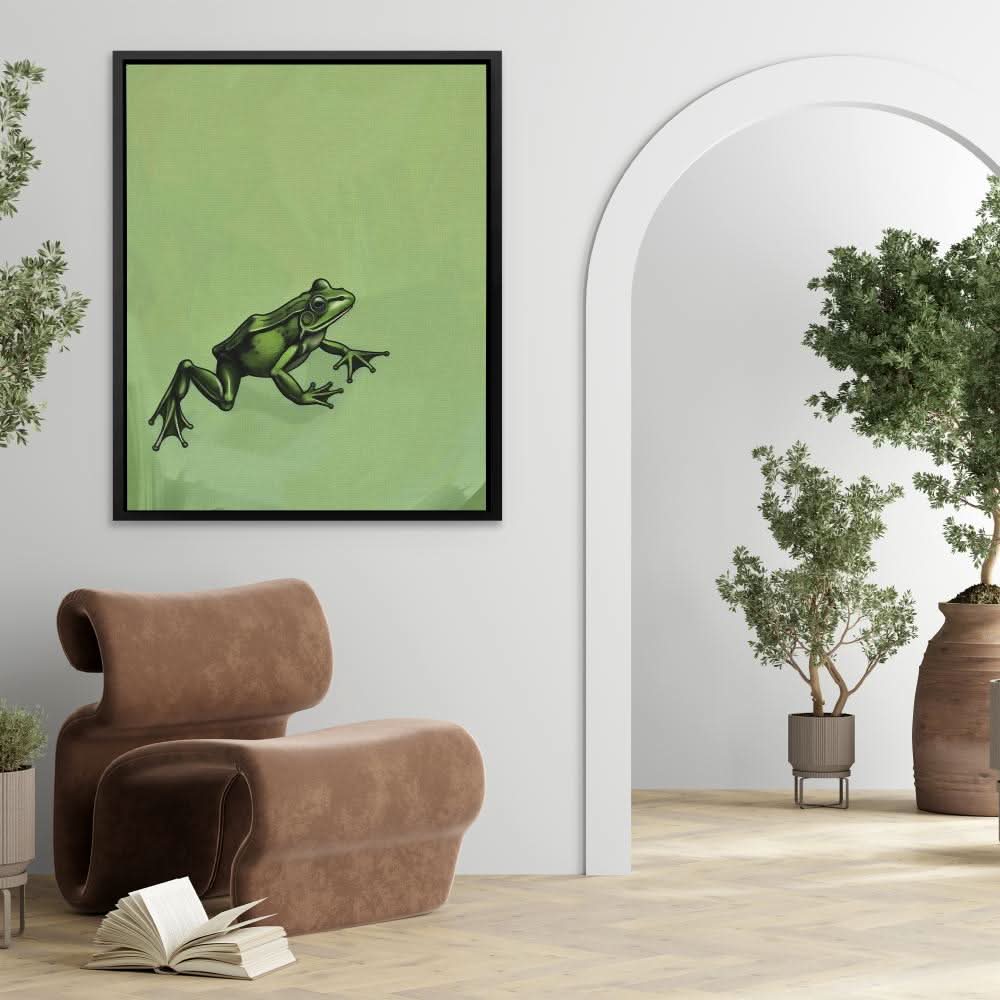 Leap of Faith - Earth Tones Frog Canvas Print