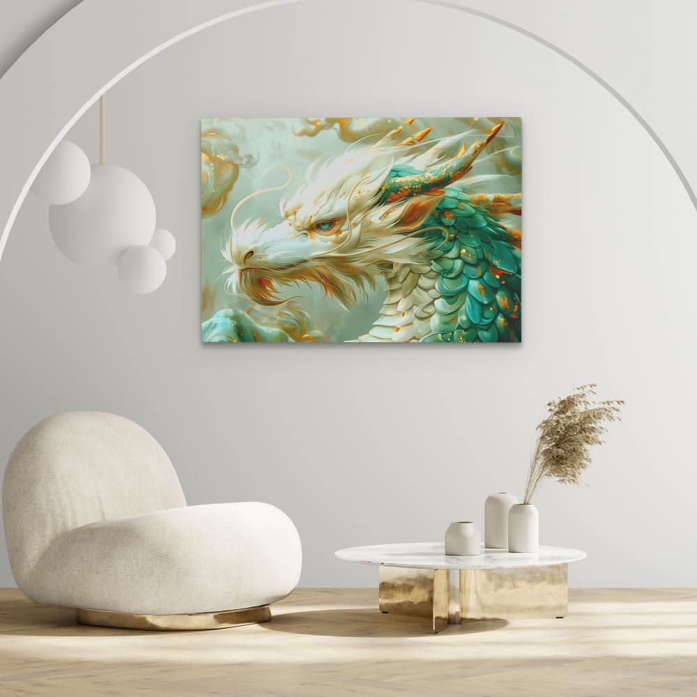 Legendary Dragon - Fantasy Wall Art in Black Frame