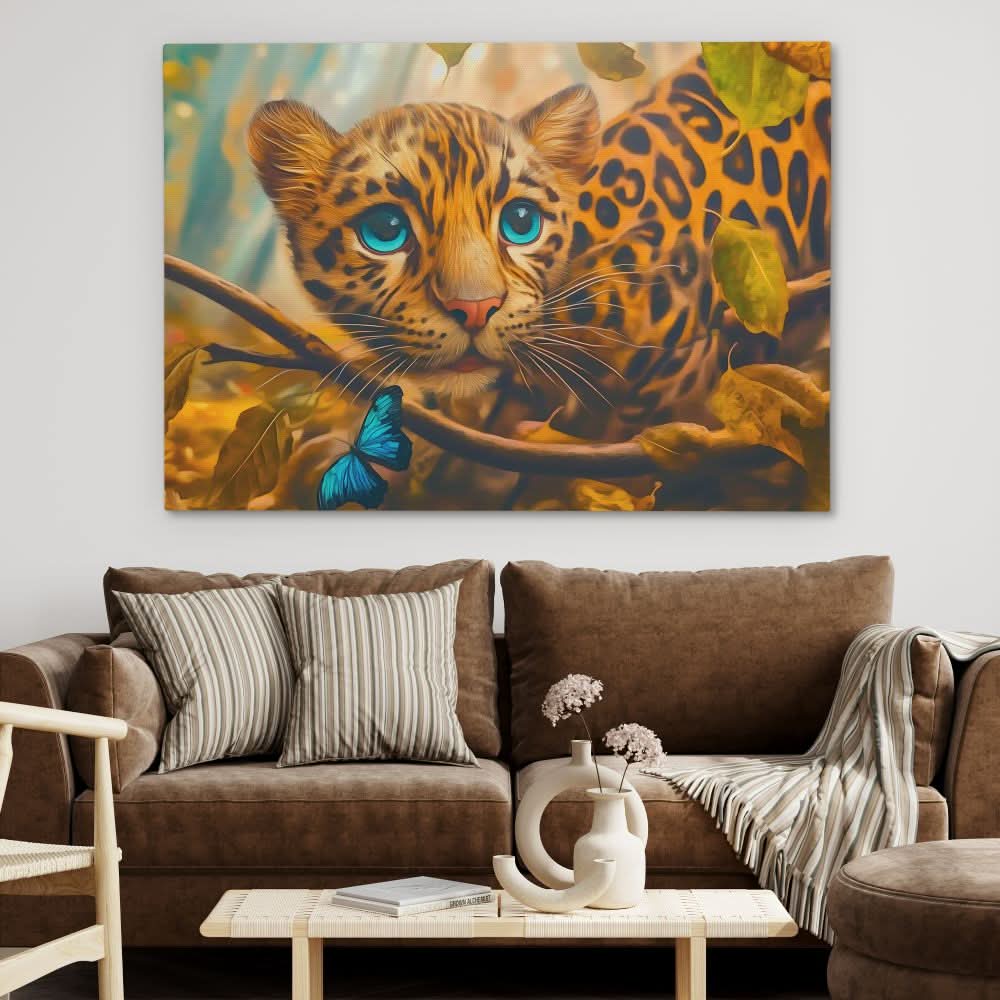Leopard Butterfly - Wall Art in Black Frame