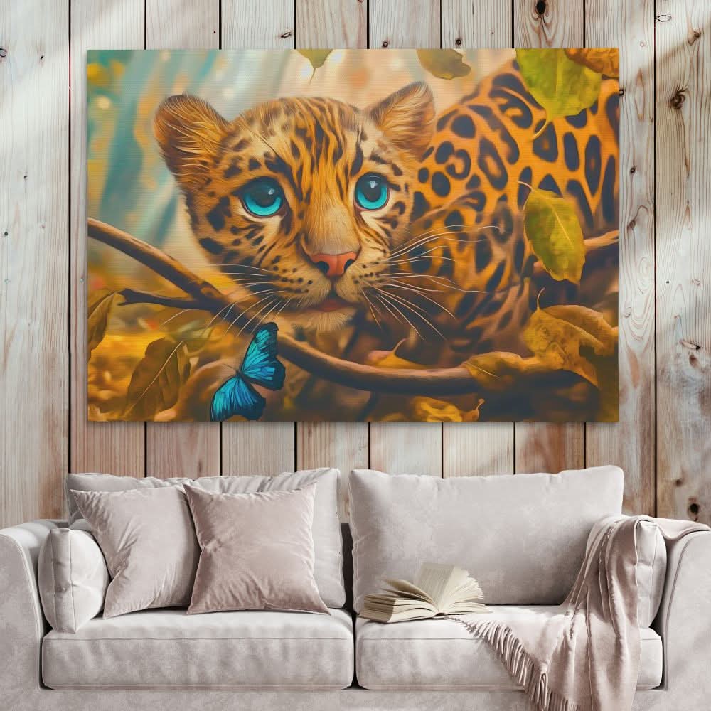 Leopard Butterfly - Blue Big Cat Canvas Print