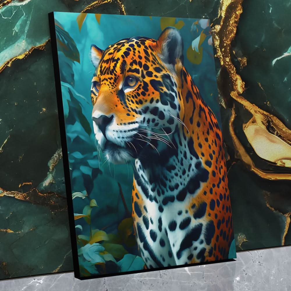 Leopard Watercolor - Orange Big Cat Canvas Print