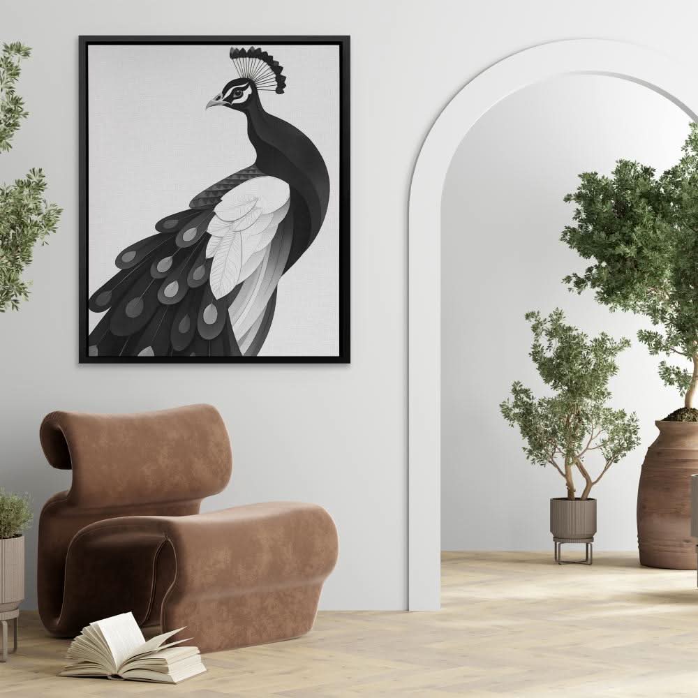 Light Peacock - Oversized Animals Canvas Wall Art