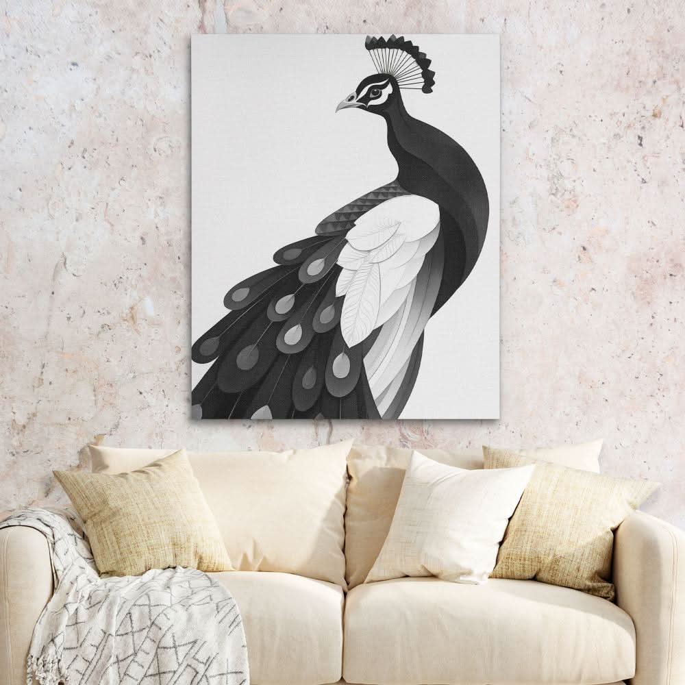 Light Peacock - Neutral Wall Art for Living Room