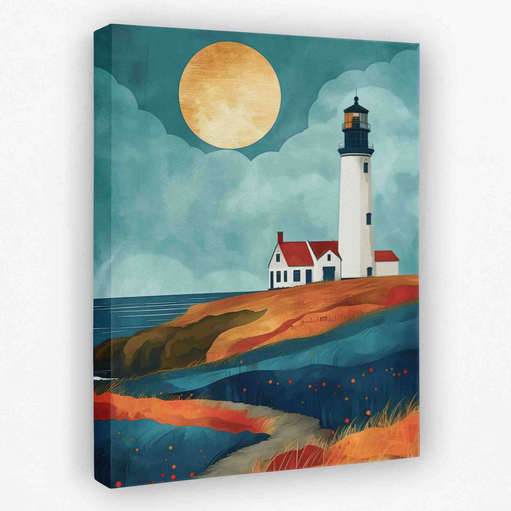 Lighthouse Point - Beach Canvas Wall Art