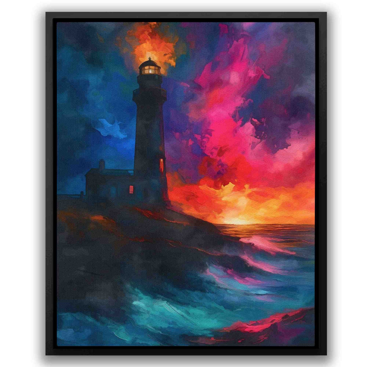 Lighthouse Sunset - Beach Art for Living Room