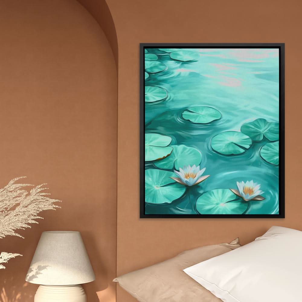 Lily Pads Serenade - Green Floral Canvas Print