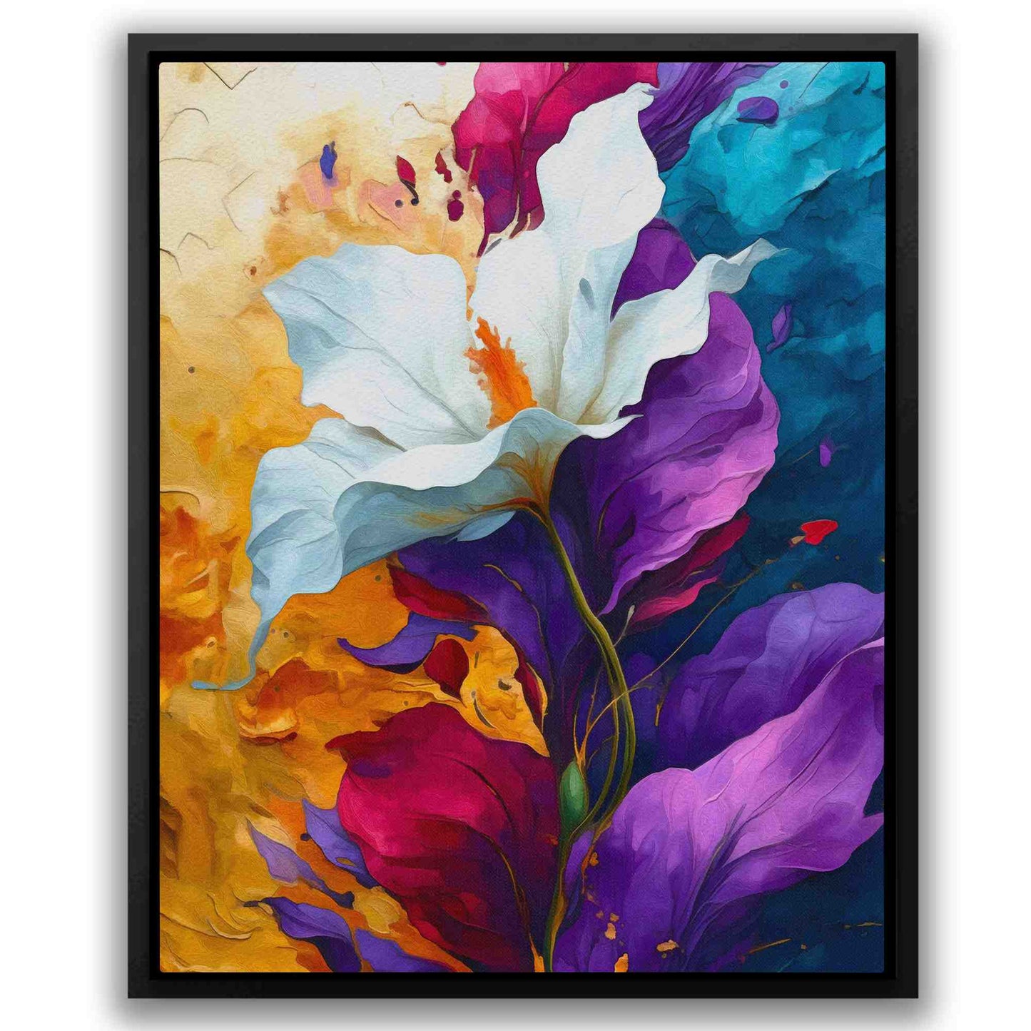 Lily Petals - Wall Art in Black Frame