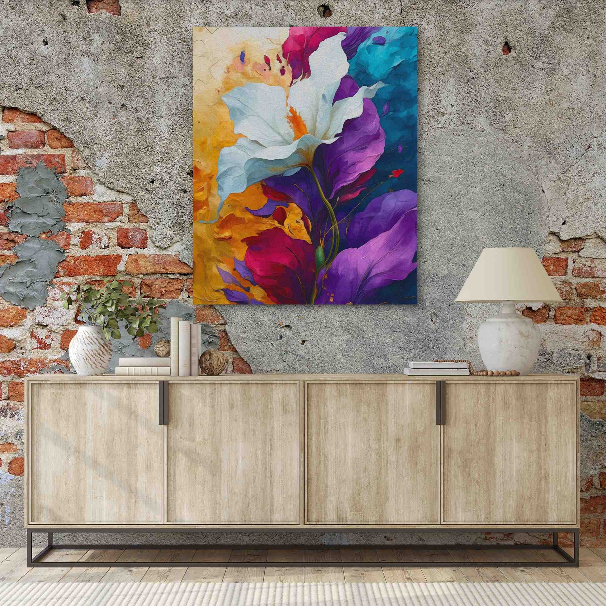 Lily Petals - Lily Wall Art in Black Frame