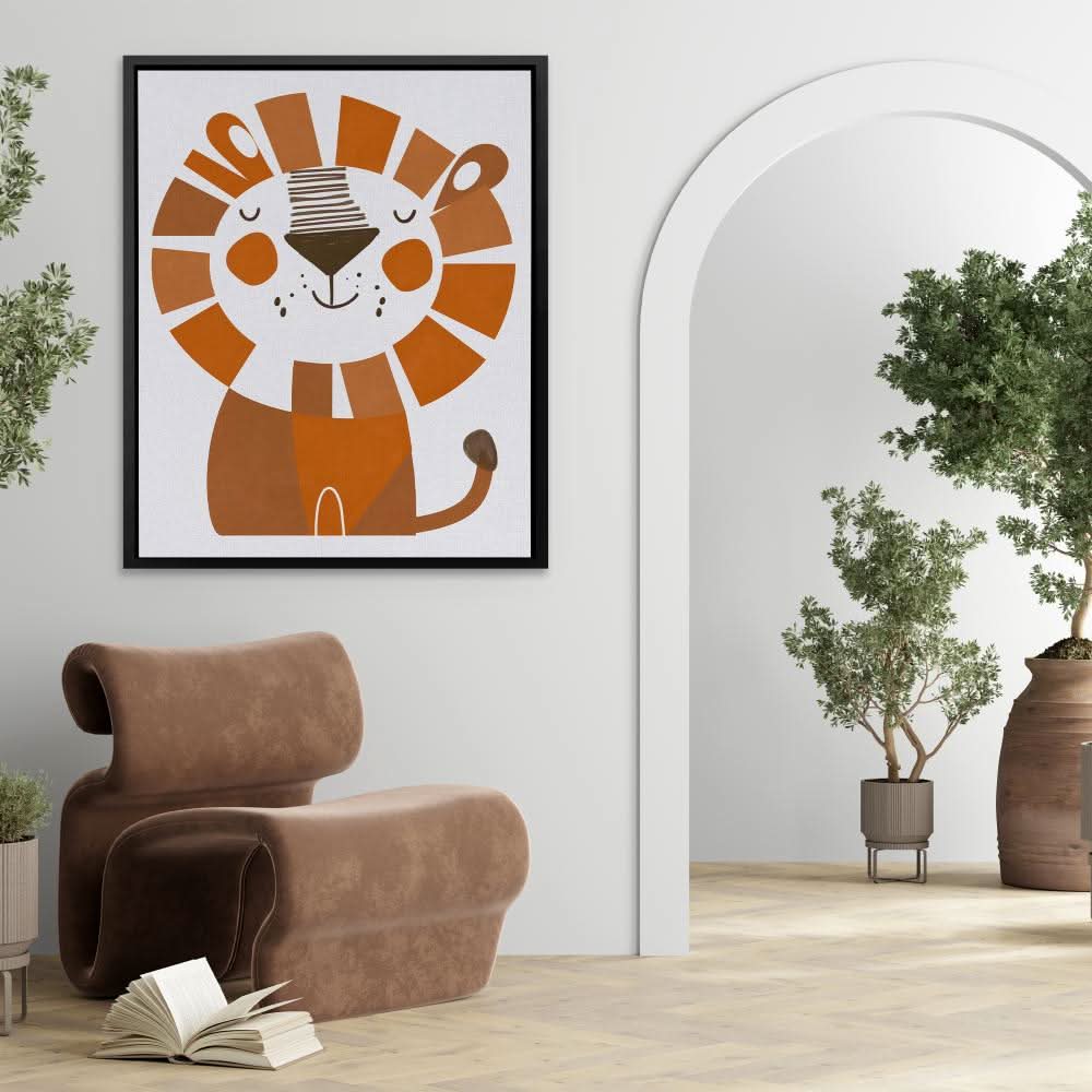 Lion Doodle - Large Modern Canvas Print