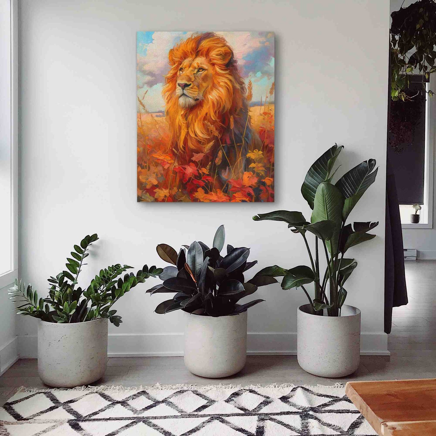 Lion in Fall - Gold Wall Art