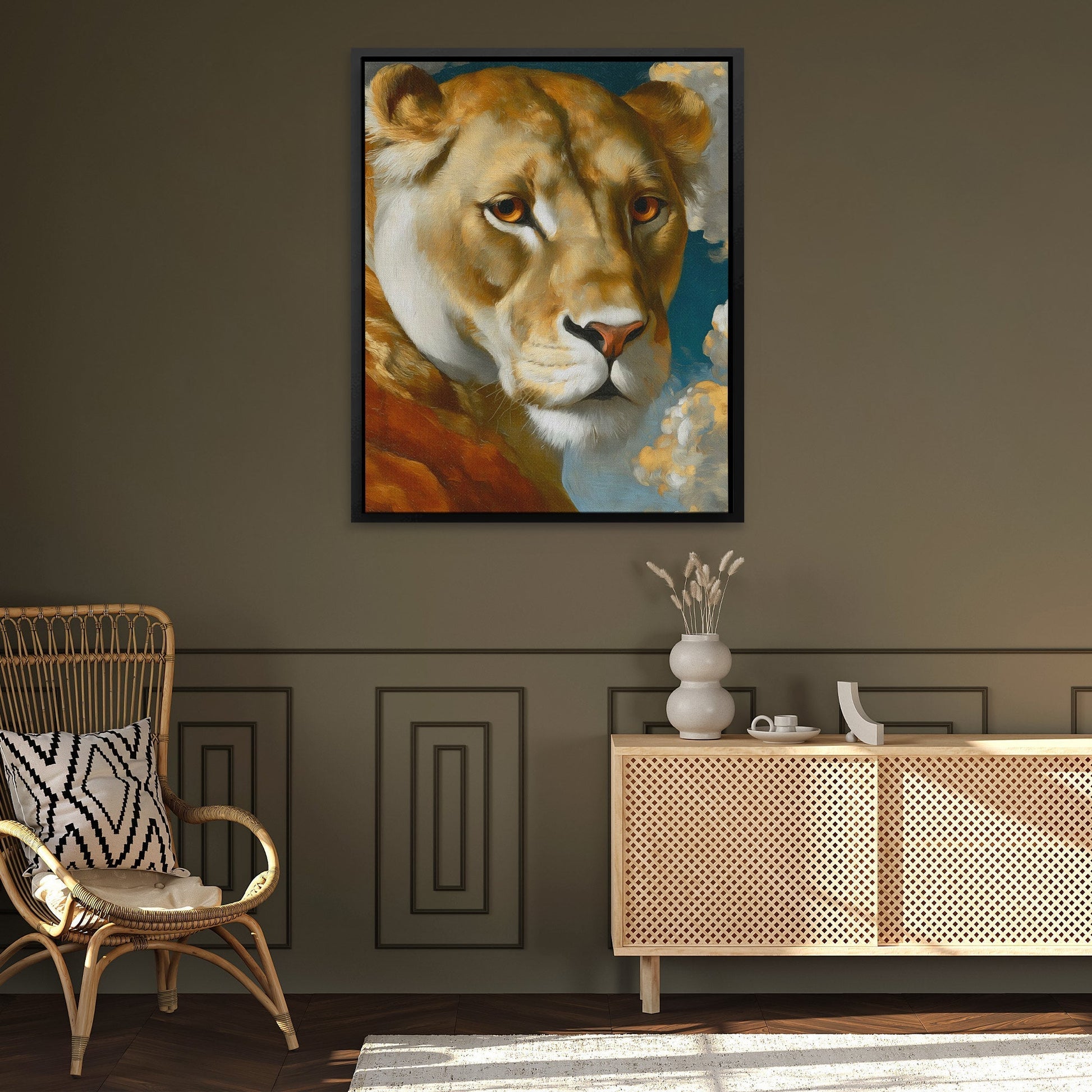 Lioness Amber Portrait II - Luxury Wall Art