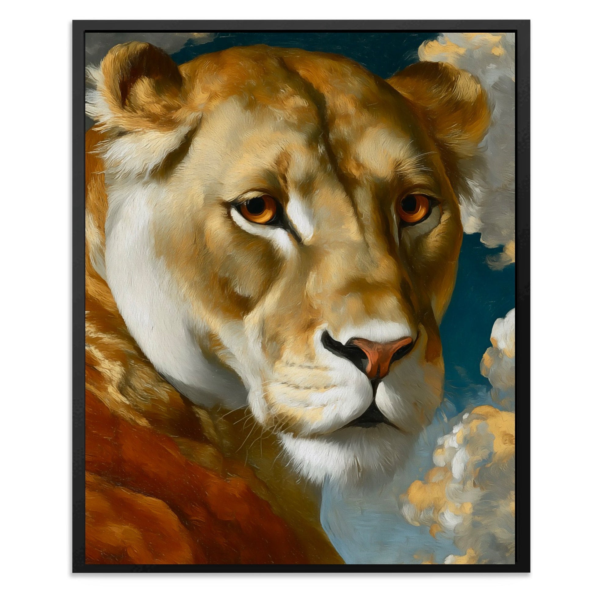 Lioness Amber Portrait II - Luxury Wall Art