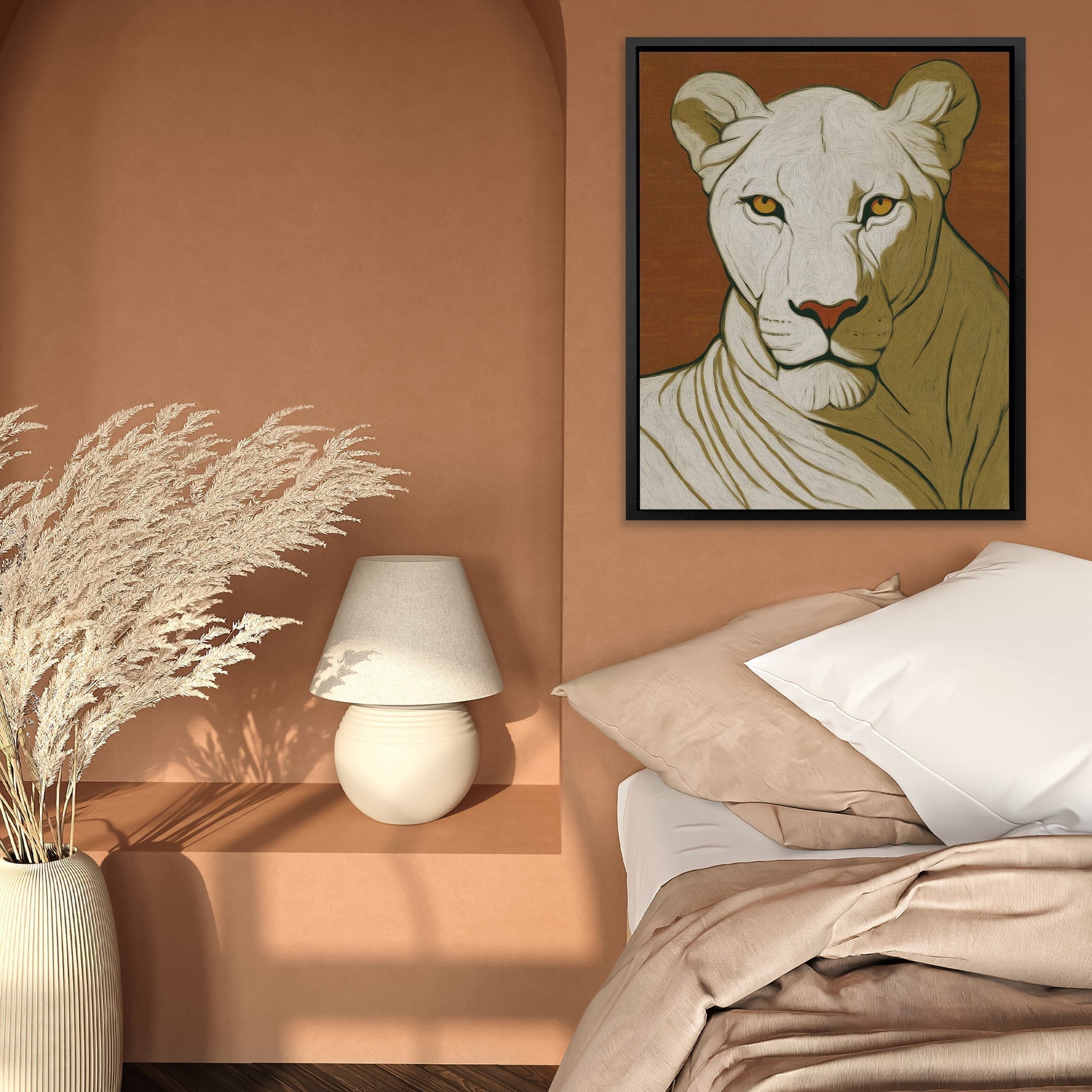 Lioness Amber Portrait - Luxury Wall Art