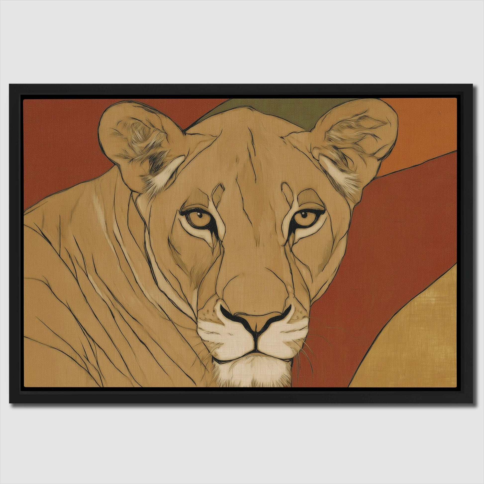 Lioness Autumn Portrait - Luxury Wall Art
