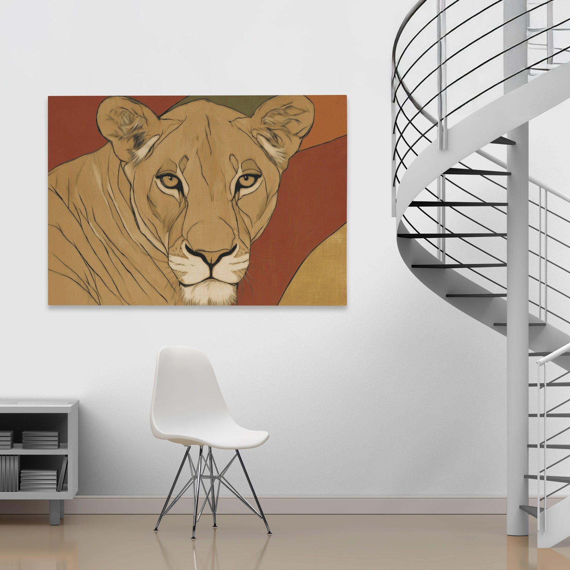 Lioness Autumn Portrait - Luxury Wall Art
