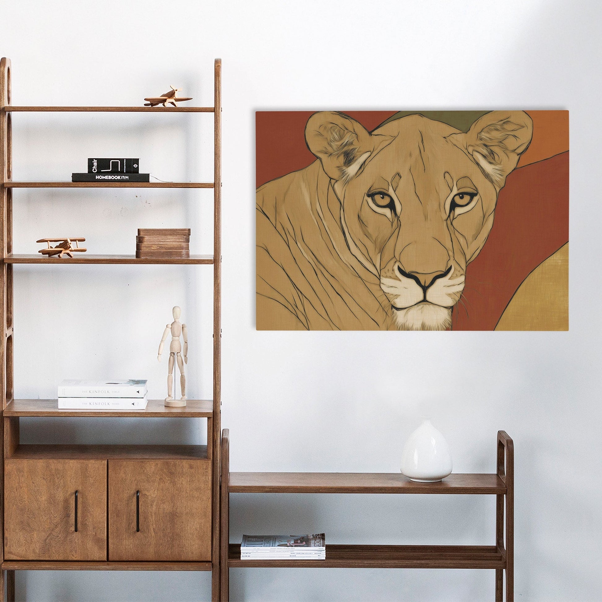 Lioness Autumn Portrait - Luxury Wall Art