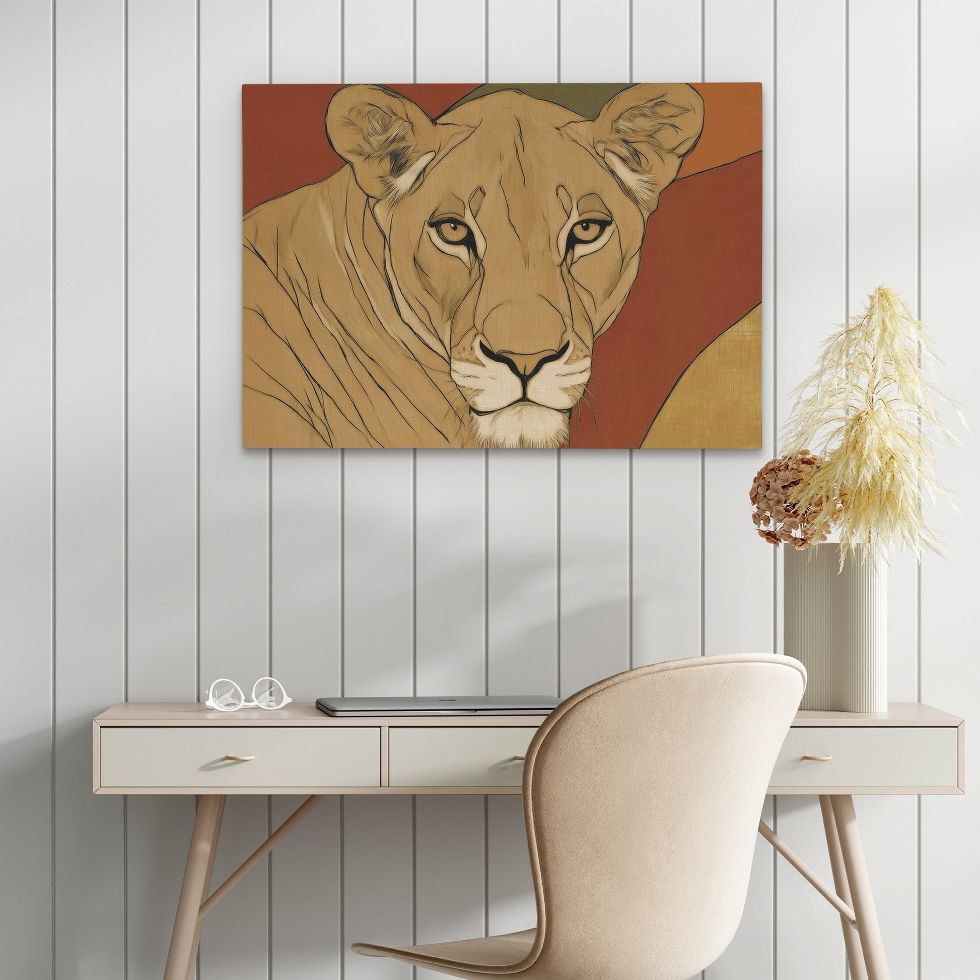 Lioness Autumn Portrait - Luxury Wall Art