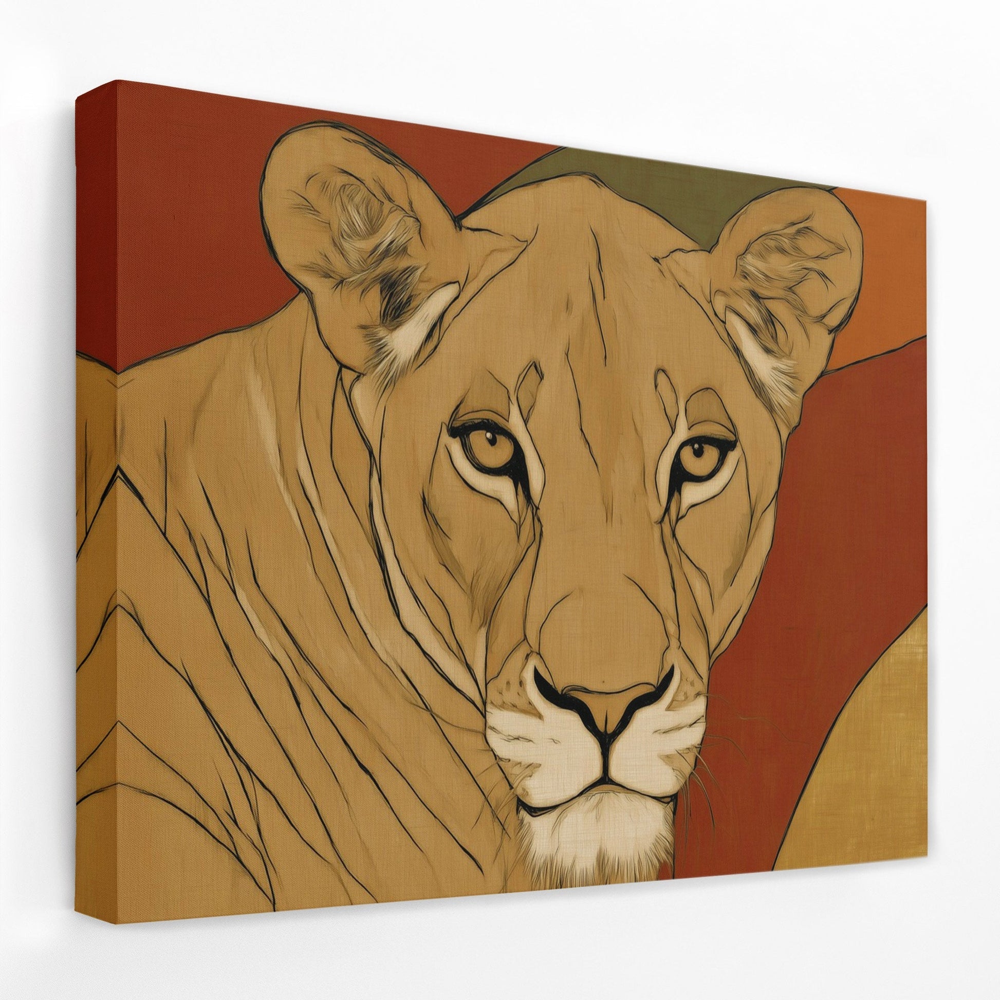 Lioness Autumn Portrait - Luxury Wall Art