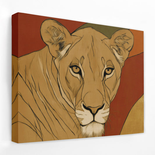 Lioness Autumn Portrait - Luxury Wall Art