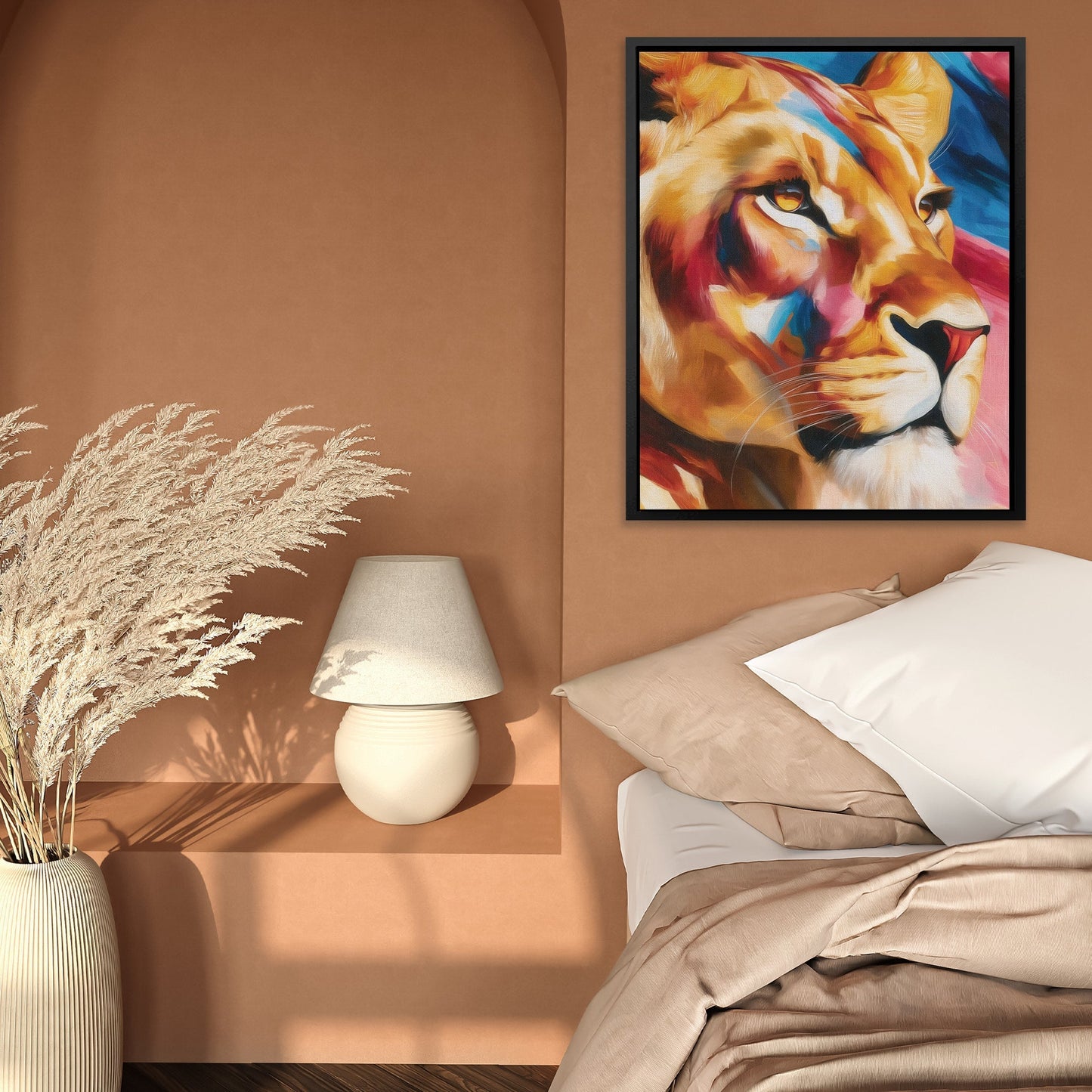Lioness Coral Dawn - Luxury Wall Art