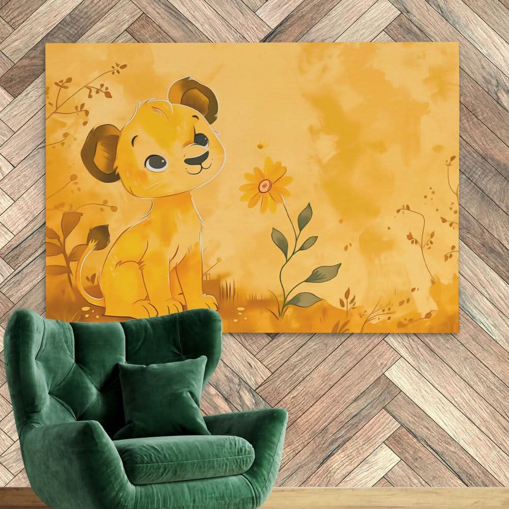 Lioness Cub - Big Cat Wall Art in Black Frame