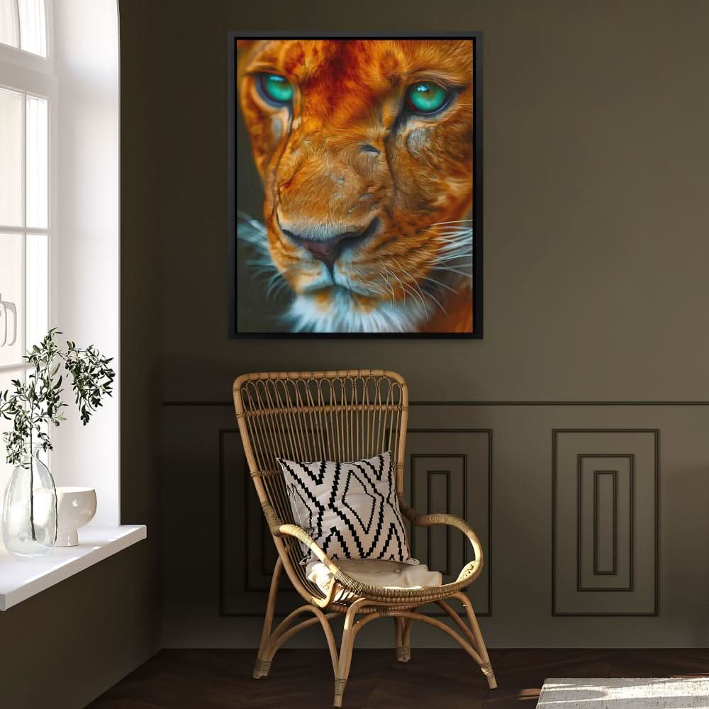 Lioness Eyes - Brown Canvas Wall Art