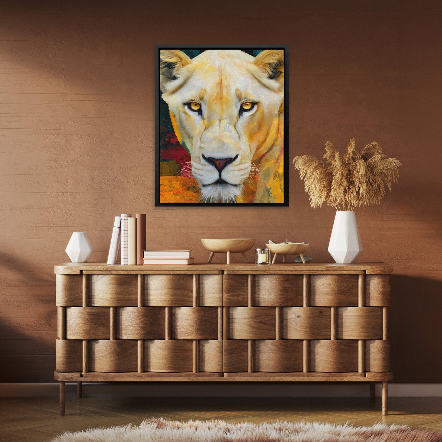 Lioness Golden Authority - Luxury Wall Art