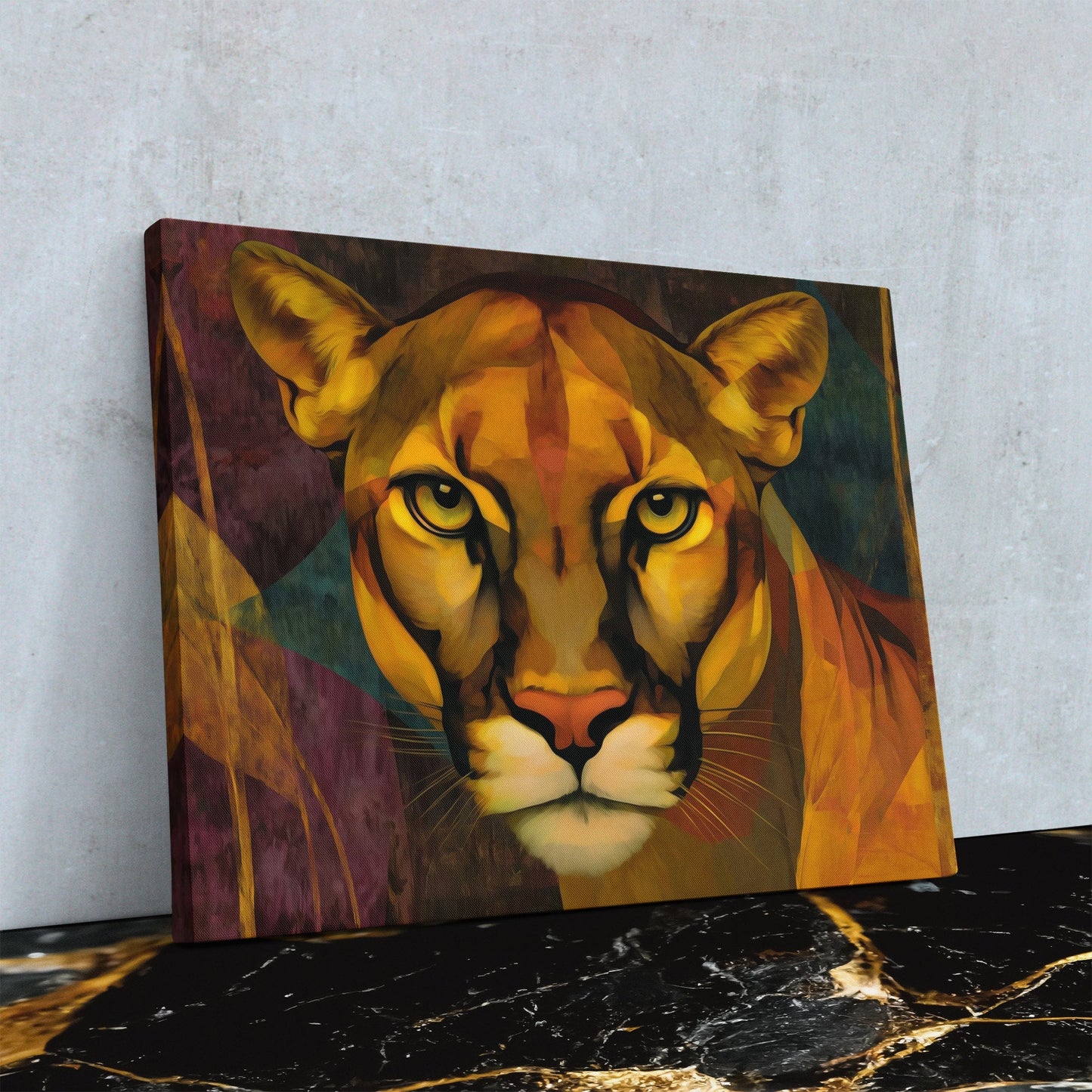 Lioness Golden Fire - Luxury Wall Art