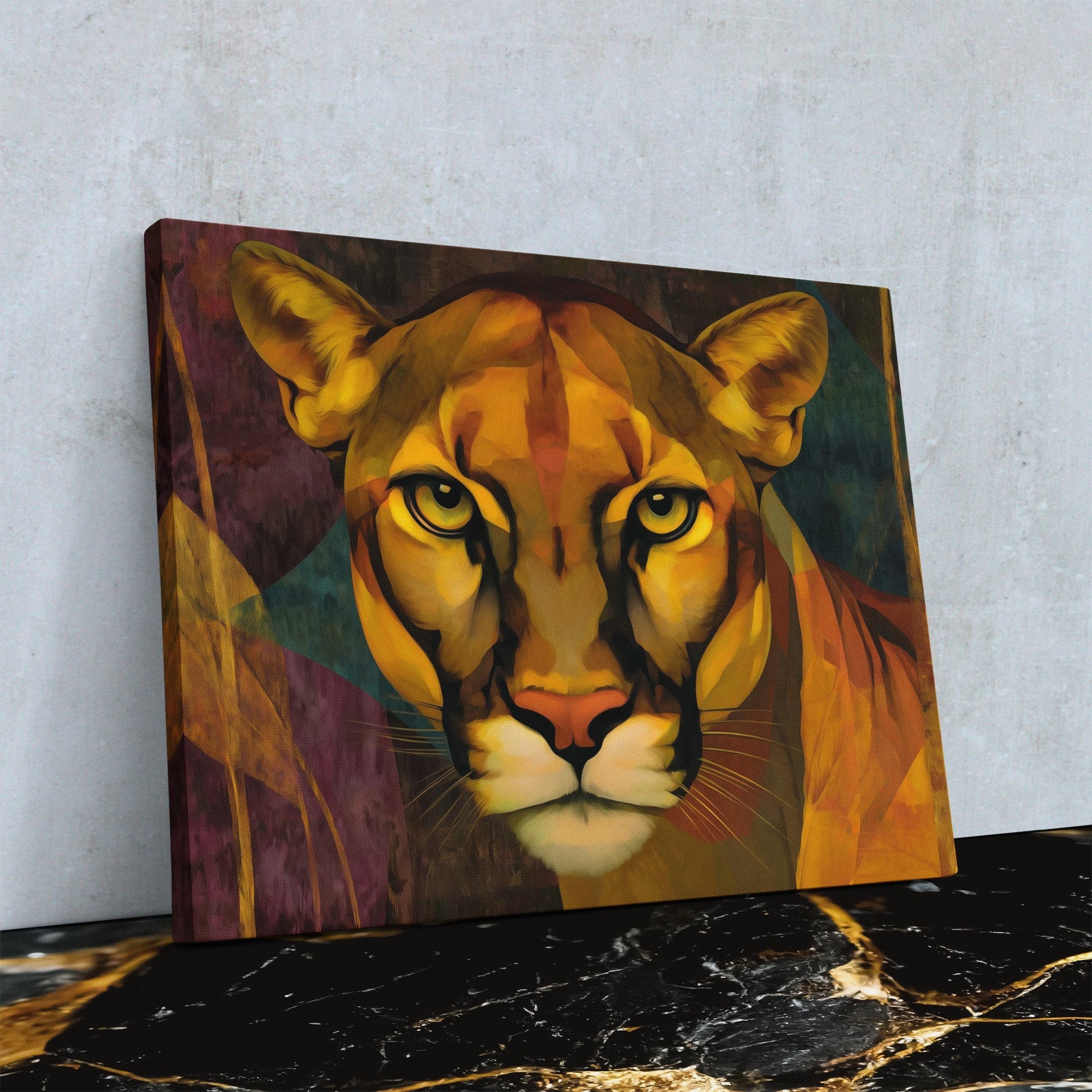 Lioness Golden Fire - Luxury Wall Art