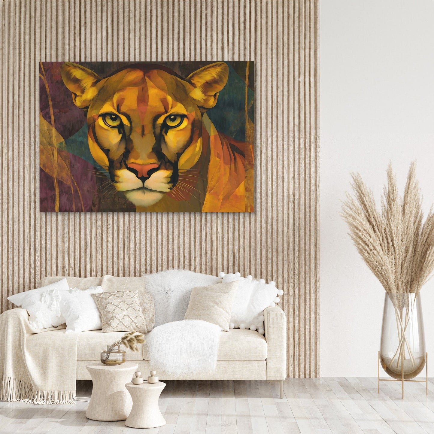 Lioness Golden Fire - Luxury Wall Art