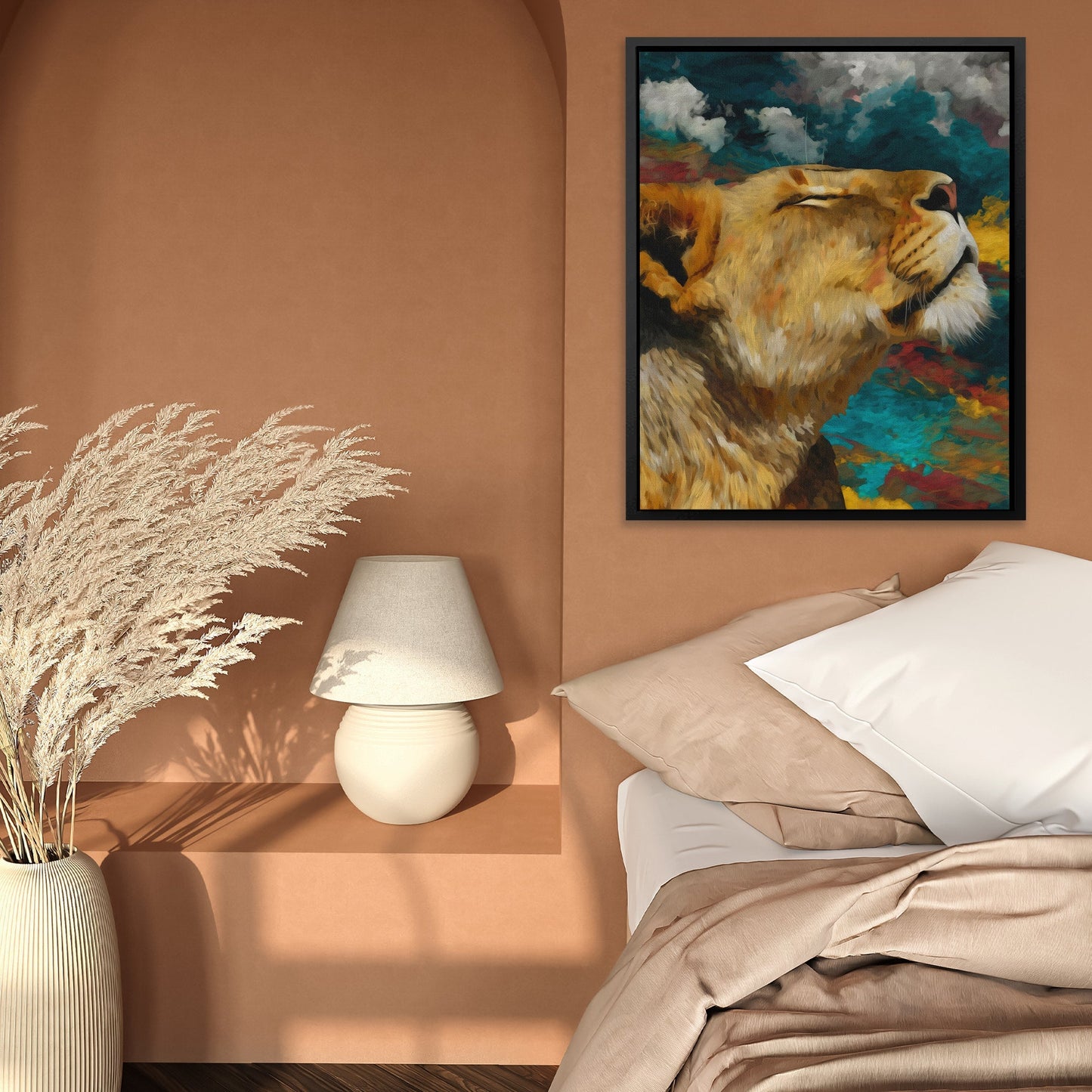 Lioness Storm Call - Luxury Wall Art