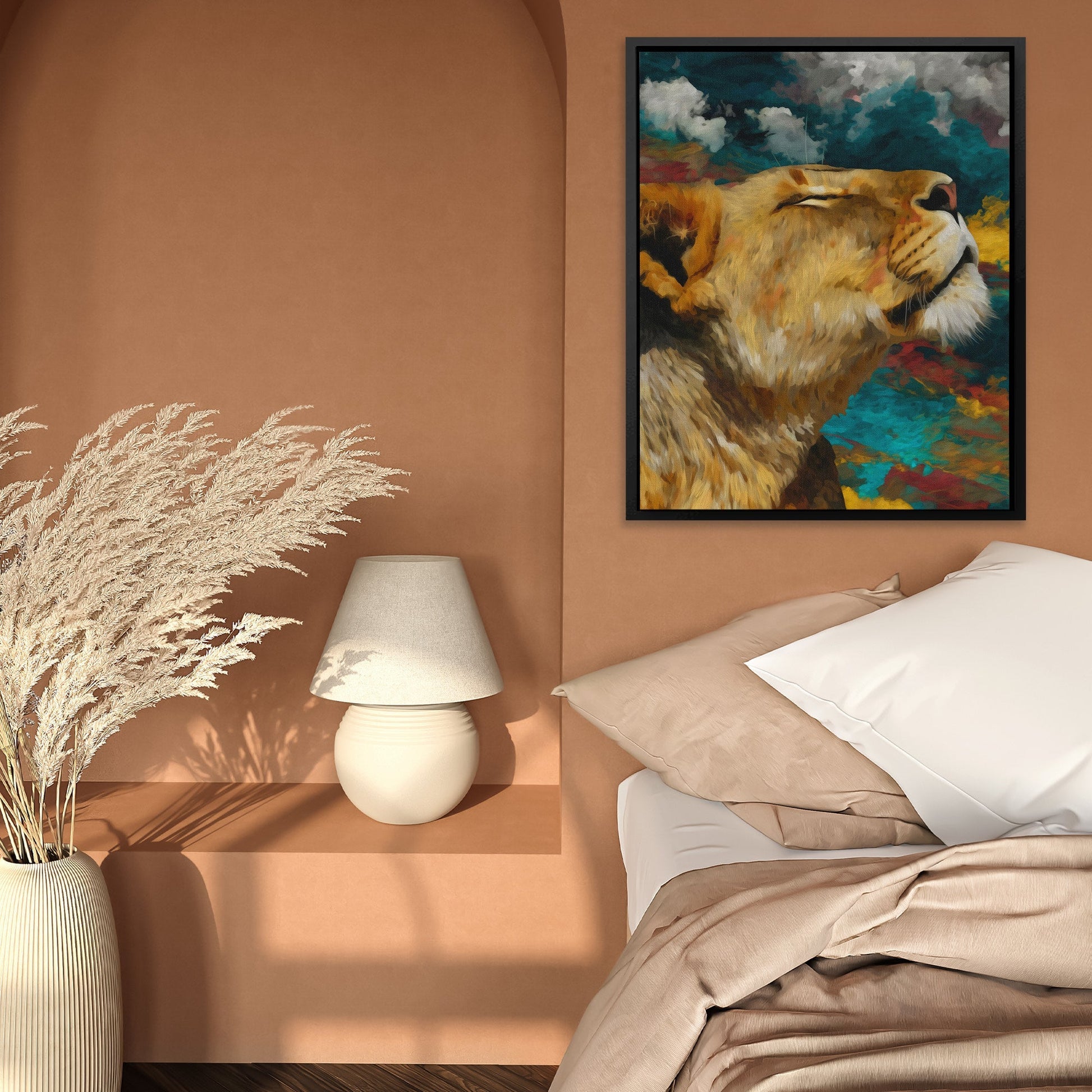 Lioness Storm Call - Luxury Wall Art