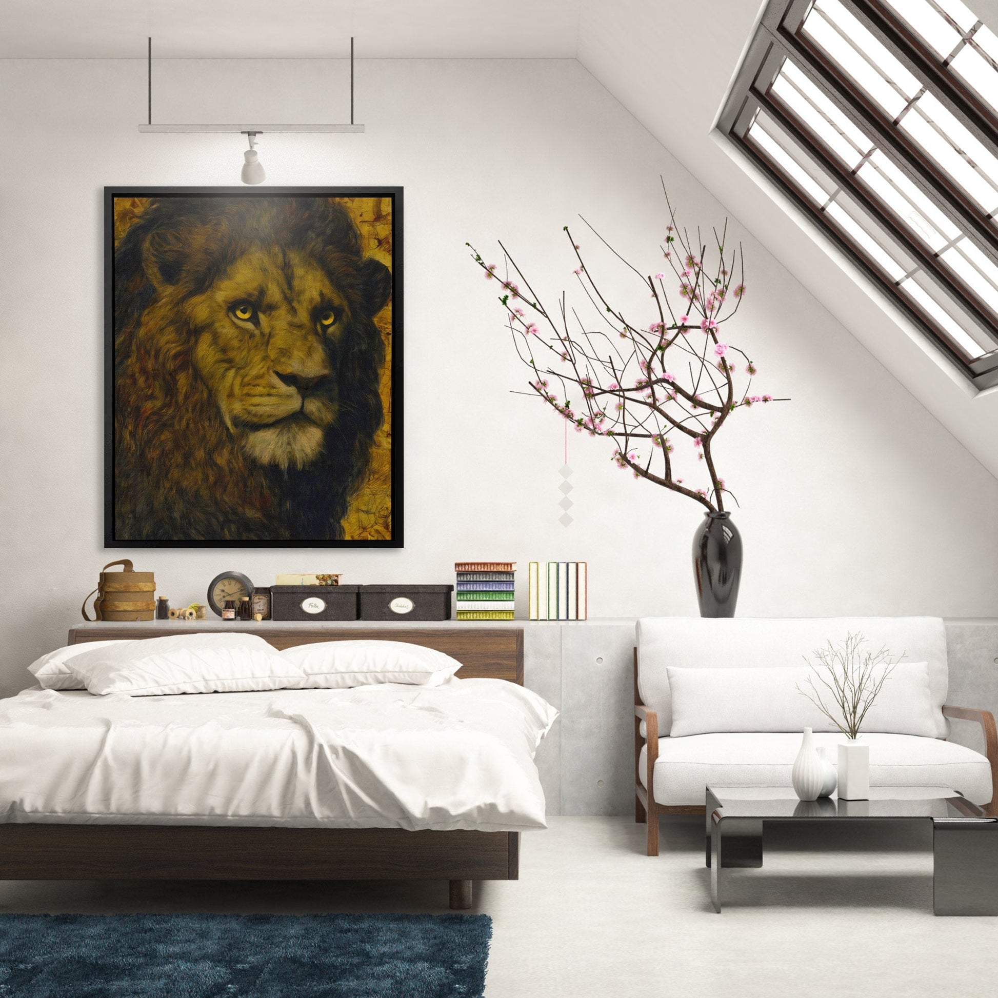 Lion's Amber Crown - Luxury Wall Art
