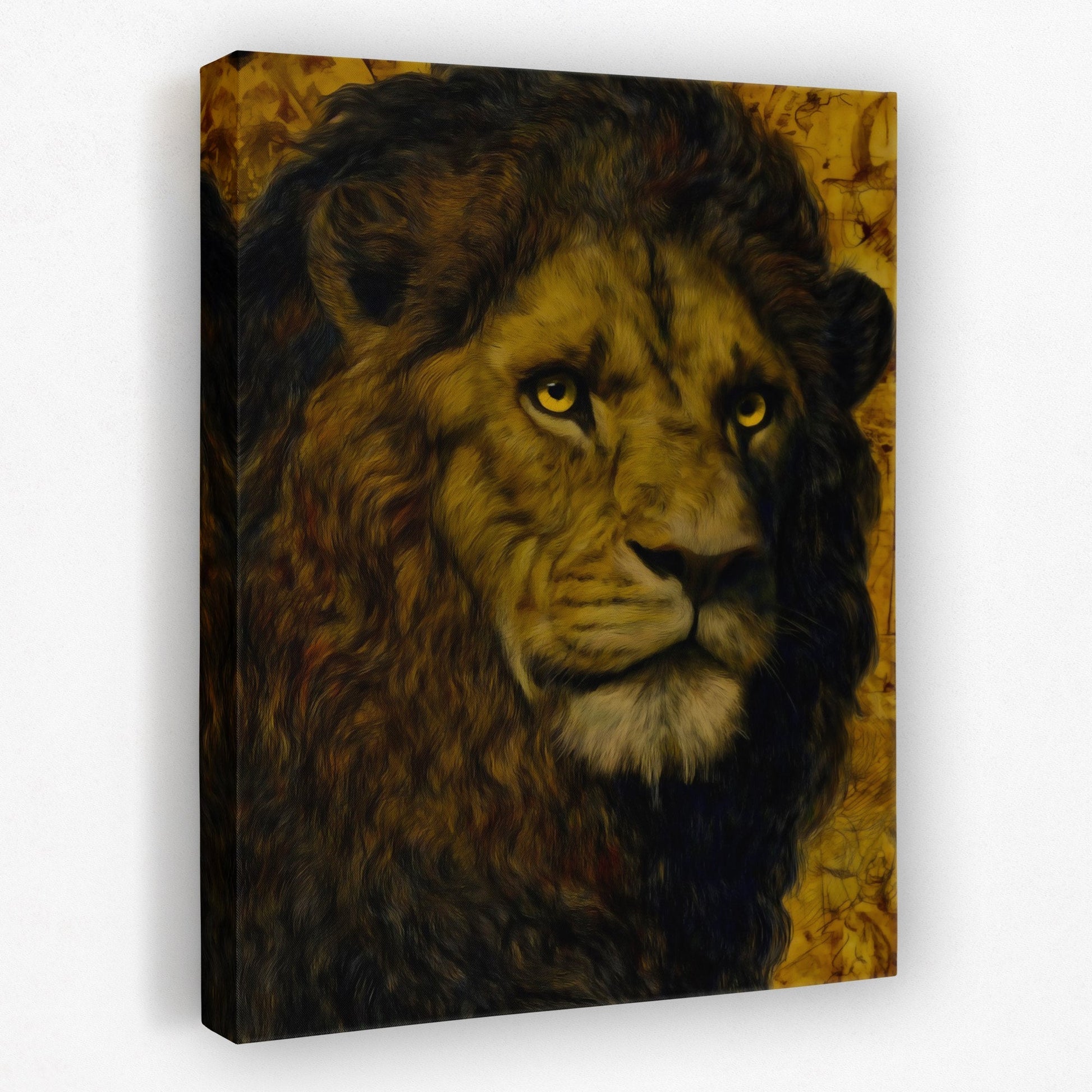 Lion's Amber Crown - Luxury Wall Art
