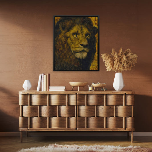 Lion's Amber Crown - Luxury Wall Art