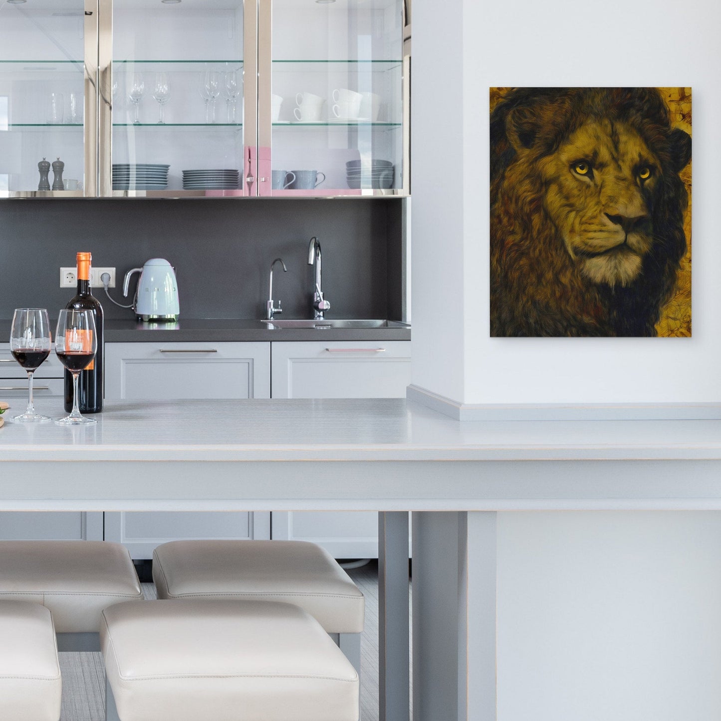 Lion's Amber Crown - Luxury Wall Art